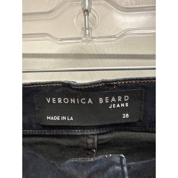 Veronica Beard Carly Kick Flare High Rise Dark Ink Wash Jeans Size 28 - Picture 6 of 7